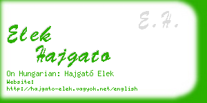 elek hajgato business card